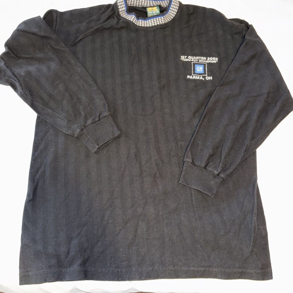 VTG 2002 King Cotton USA General Motors GM Dealership Men Size L Long Sleeve Pol
